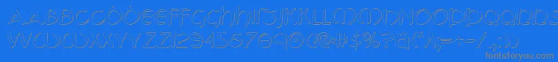 TristramShadow-Schriftart – Graue Schriften auf blauem Hintergrund