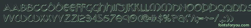TristramShadow-fontti – vihreät fontit mustalla taustalla