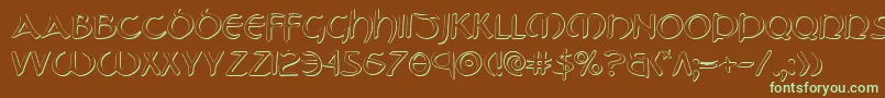 TristramShadow-Schriftart – Grüne Schriften auf braunem Hintergrund