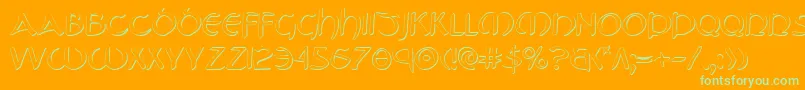 TristramShadow Font – Green Fonts on Orange Background