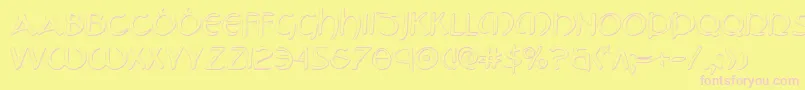 TristramShadow-fontti – vaaleanpunaiset fontit keltaisella taustalla
