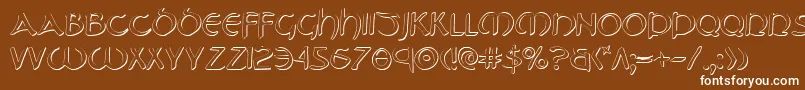 TristramShadow-Schriftart – Weiße Schriften auf braunem Hintergrund