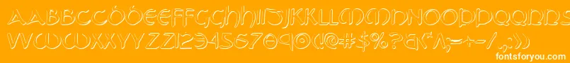 TristramShadow-Schriftart – Weiße Schriften auf orangefarbenem Hintergrund