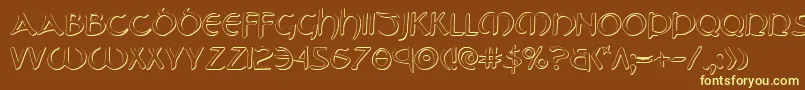 TristramShadow-fontti – keltaiset fontit ruskealla taustalla