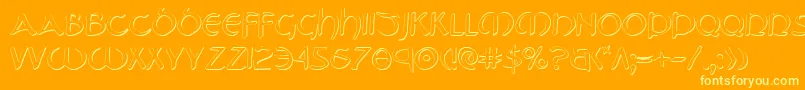 TristramShadow-Schriftart – Gelbe Schriften auf orangefarbenem Hintergrund