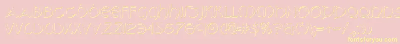 TristramShadow-Schriftart – Gelbe Schriften auf rosa Hintergrund