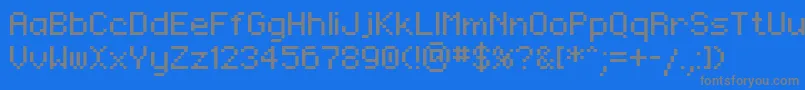 Regupixフォントについての詳細 フォントRegupix – 青い背景に灰色の文字