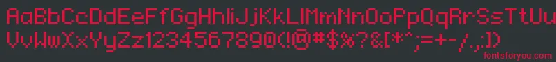 Regupix Font – Red Fonts on Black Background