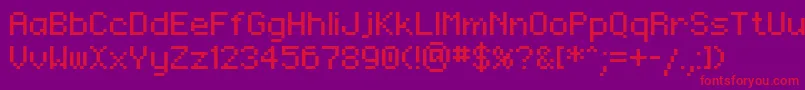Подробнее о шрифте Regupix Шрифт Regupix – красные шрифты на фиолетовом фоне