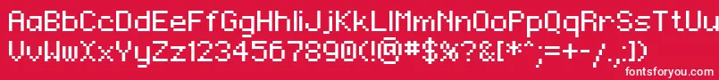 Regupix Font – White Fonts on Red Background