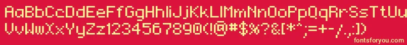 Regupix Font – Yellow Fonts on Red Background