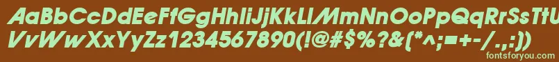 ForwardadExtraBoldOblique Font – Green Fonts on Brown Background