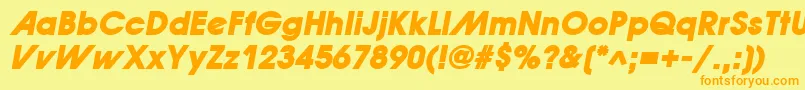 Police ForwardadExtraBoldOblique – polices orange sur fond jaune