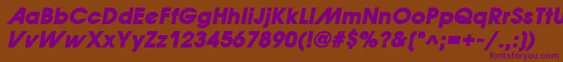 ForwardadExtraBoldOblique Font – Purple Fonts on Brown Background