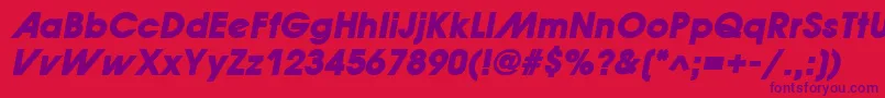 Шрифт ForwardadExtraBoldOblique – фиолетовые шрифты на красном фоне