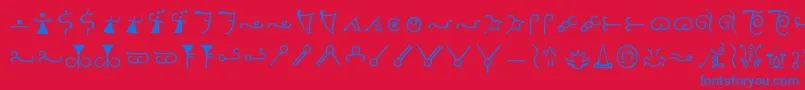 Espruar Font – Blue Fonts on Red Background