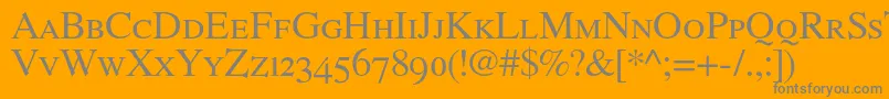 RomandeadfstylestdRegular Font – Gray Fonts on Orange Background