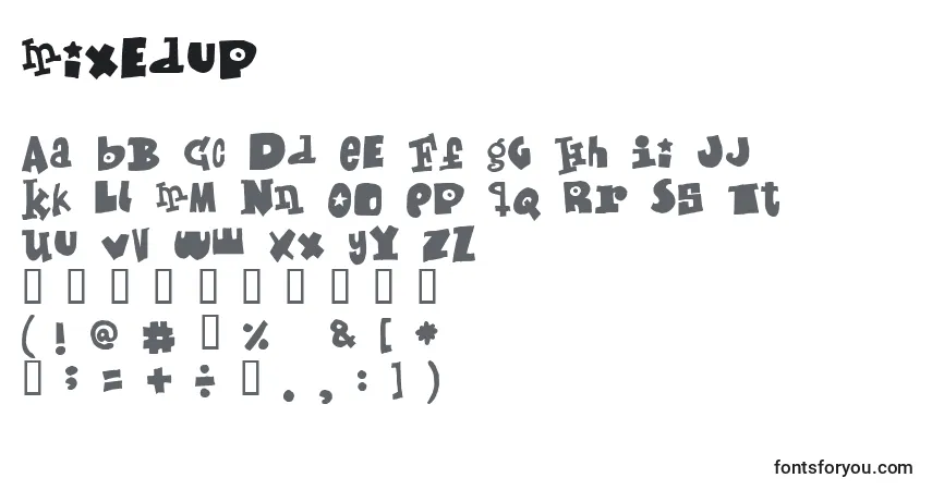 Schriftart Mixedup – Alphabet, Zahlen, spezielle Symbole