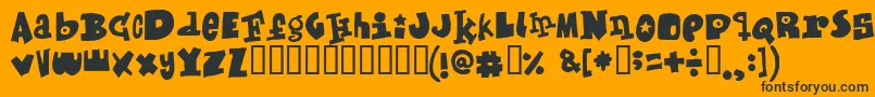 Mixedup Font – Black Fonts on Orange Background