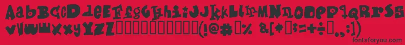 フォントMixedup – 赤い背景に黒い文字