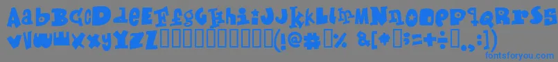 Mixedup Font – Blue Fonts on Gray Background