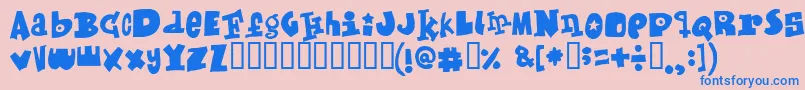 Mixedup Font – Blue Fonts on Pink Background