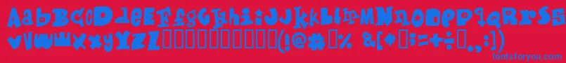 Mixedup Font – Blue Fonts on Red Background