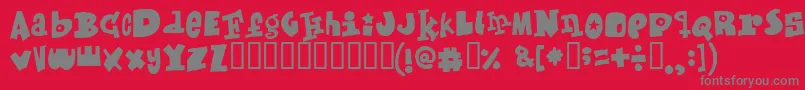 Mixedup Font – Gray Fonts on Red Background
