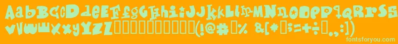 Mixedup Font – Green Fonts on Orange Background