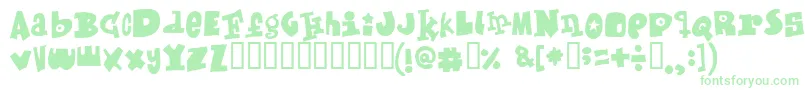 Mixedup Font – Green Fonts on White Background