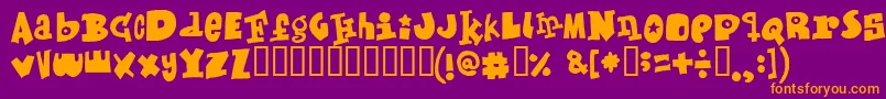 Mixedup Font – Orange Fonts on Purple Background