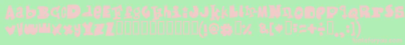 Mixedup-Schriftart – Rosa Schriften auf grünem Hintergrund