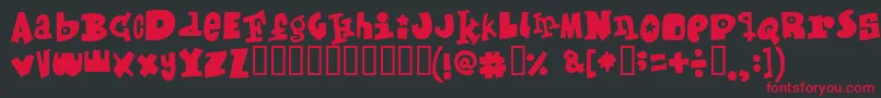 Mixedup Font – Red Fonts on Black Background