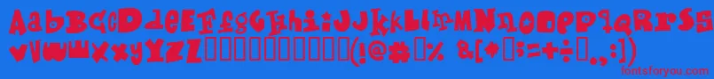 Mixedup Font – Red Fonts on Blue Background