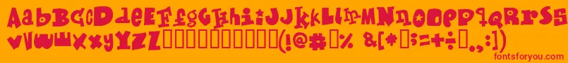 Mixedup Font – Red Fonts on Orange Background