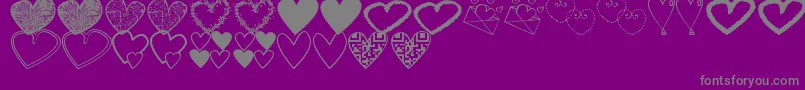 HeartsShapessTfb Font – Gray Fonts on Purple Background