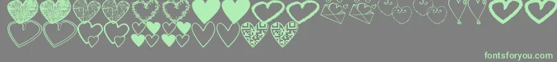 Police HeartsShapessTfb – polices vertes sur fond gris