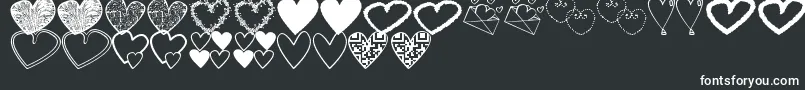 HeartsShapessTfb Font – White Fonts on Black Background