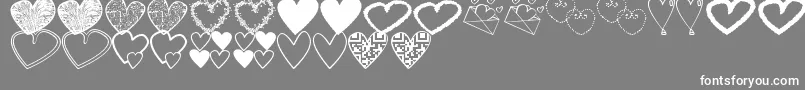 fuente HeartsShapessTfb – Fuentes Blancas Sobre Fondo Gris