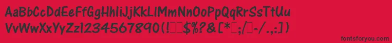 OneStrokeScriptLetPlain Font – Black Fonts on Red Background