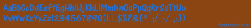 OneStrokeScriptLetPlain Font – Blue Fonts on Brown Background