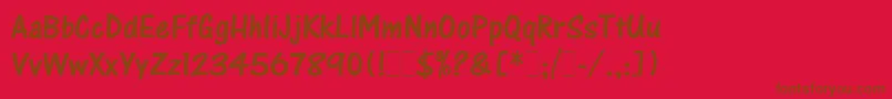 OneStrokeScriptLetPlain Font – Brown Fonts on Red Background