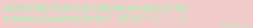 OneStrokeScriptLetPlain Font – Green Fonts on Pink Background