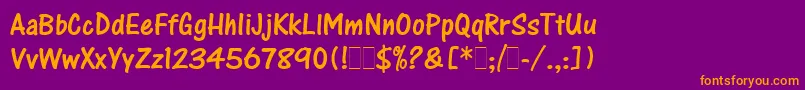OneStrokeScriptLetPlain Font – Orange Fonts on Purple Background