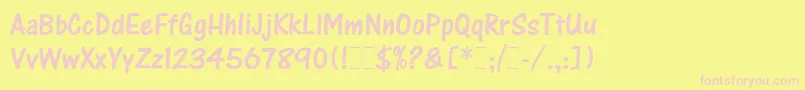 OneStrokeScriptLetPlain Font – Pink Fonts on Yellow Background