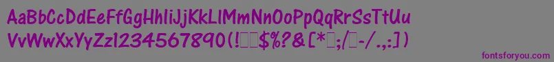 Шрифт OneStrokeScriptLetPlain – фиолетовые шрифты на сером фоне