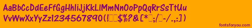 OneStrokeScriptLetPlain Font – Purple Fonts on Orange Background