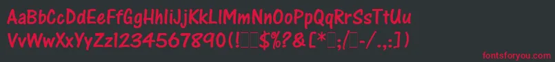 OneStrokeScriptLetPlain Font – Red Fonts on Black Background