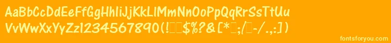 OneStrokeScriptLetPlain Font – Yellow Fonts on Orange Background