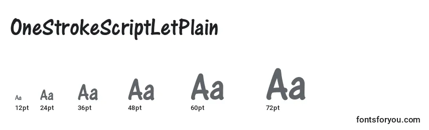 OneStrokeScriptLetPlain Font Sizes